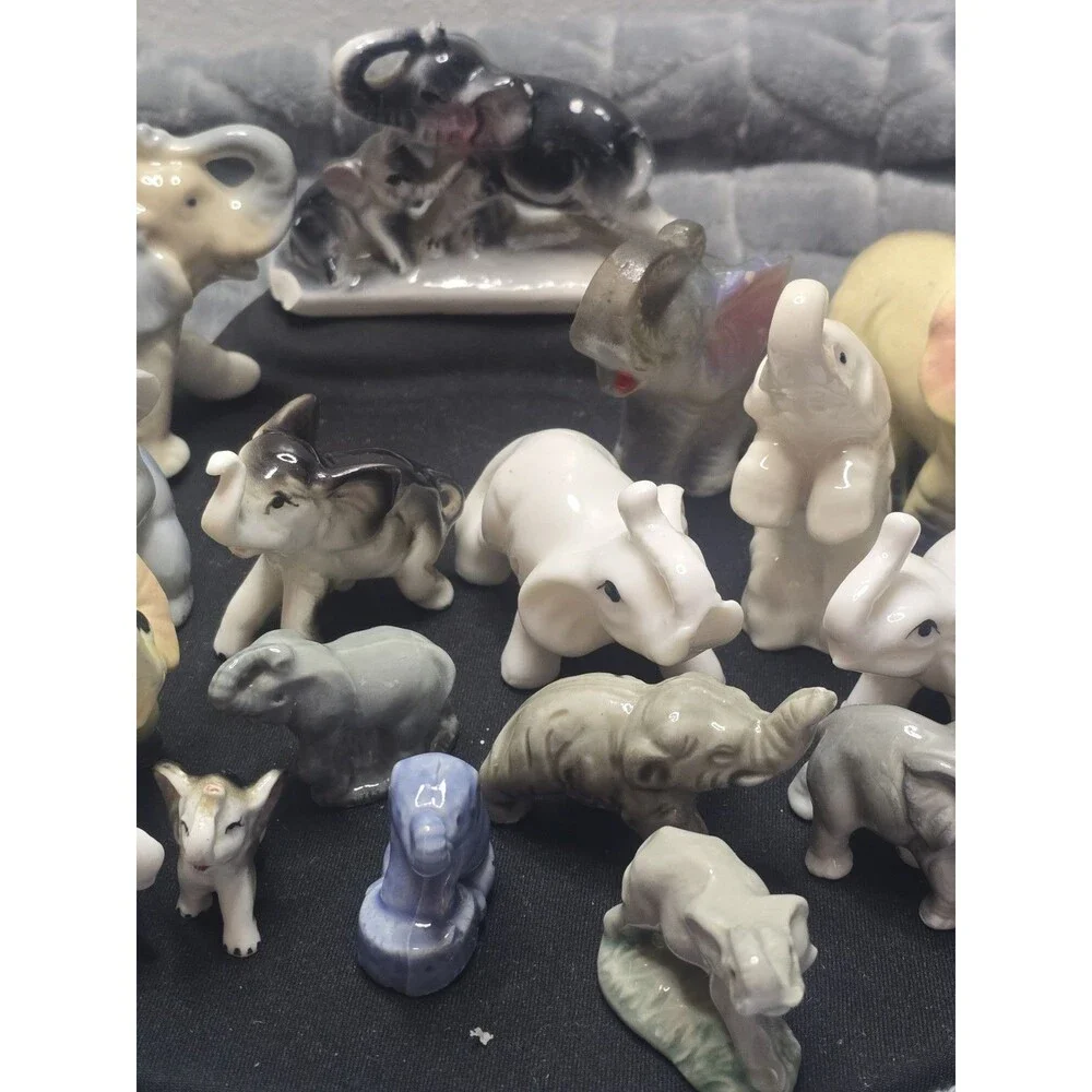 Lot Of 17 Vtg Miniature Elephant Figurines .5-3
